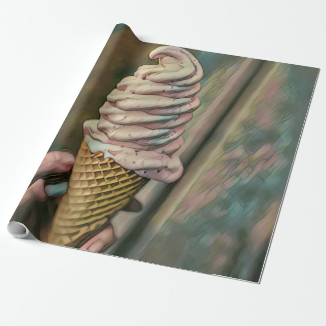 Papier Cadeau crème glacée froide cool (Déroulé)