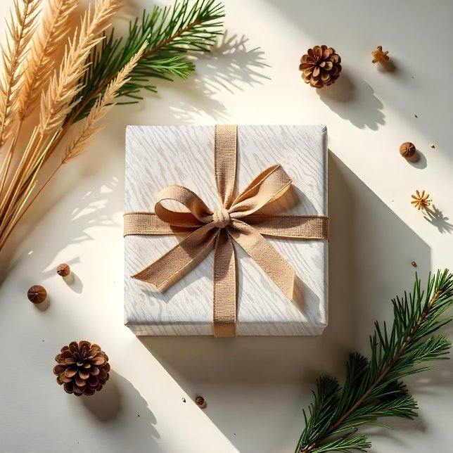 Papier Cadeau Crème naturelle Tissu de bois beige (Natural Cream Beige Woodgrain Tree Texture Wrapping Paper)