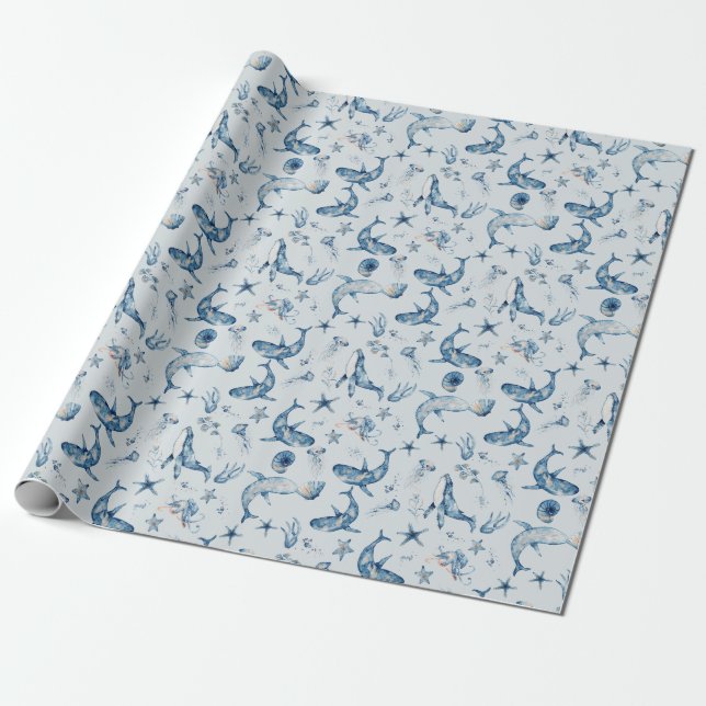 Papier Cadeau Criaturas marinas (Déroulé)