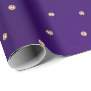 Papier Cadeau Cristaux roses Gold Swarovski Petits points Violet