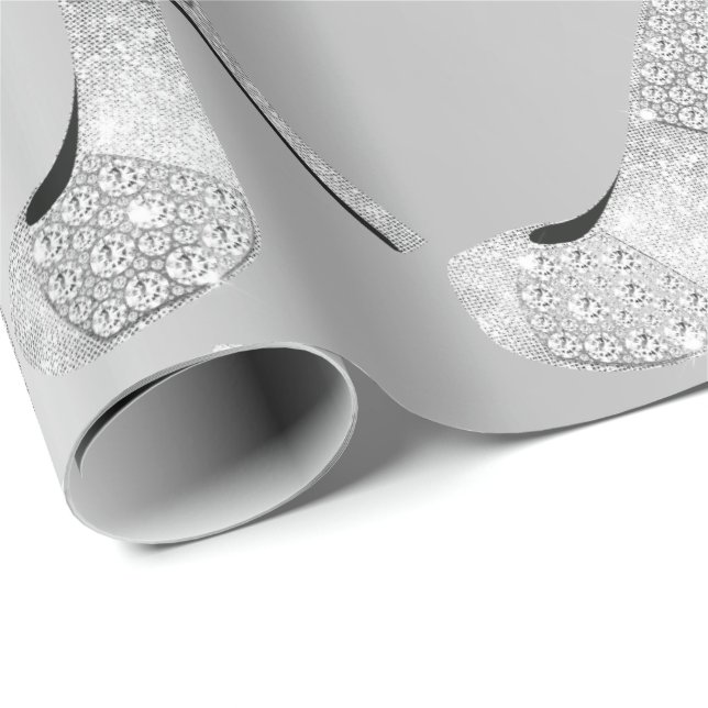 Papier Cadeau Cristaux Swarovski Diamant talons hauts Chaussures (Coin rond)