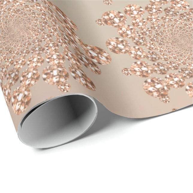 Papier Cadeau Cristaux Swarovski en or rose Infinité spirale Cop (Coin rond)