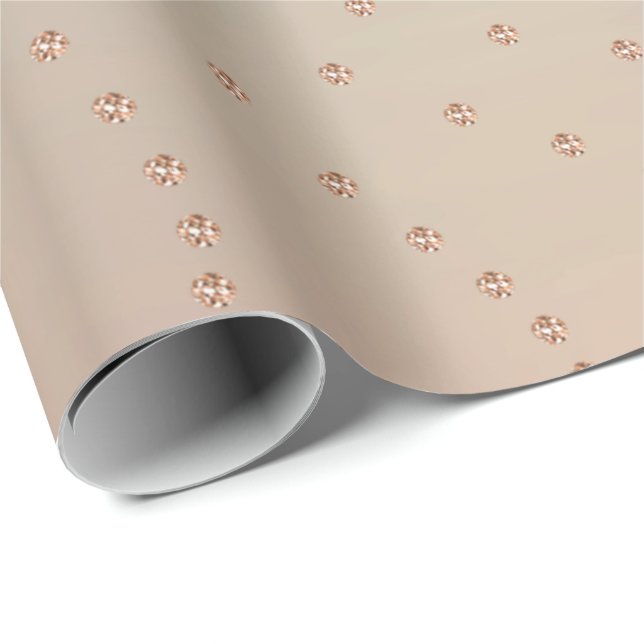 Papier Cadeau Cristaux Swarovski Or rose Vagues en cuivre Delica (Coin rond)