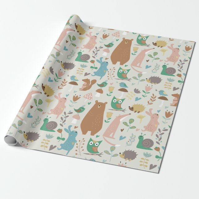 Papier Cadeau Critère forestier adorable (Déroulé)