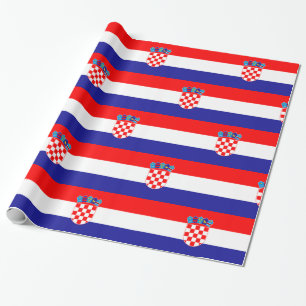Papier Cadeau Croatie Bleu rouge