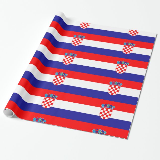 Papier Cadeau Croatie Bleu rouge (Déroulé)