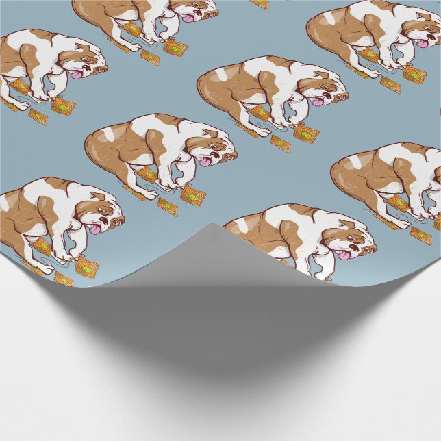 Papier Cadeau Crochet de Bulldog anglais (Coin)
