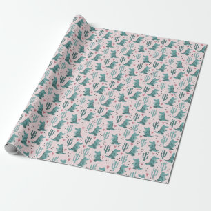 Papier Cadeau Crocodile mignon, motif alligator vintage.