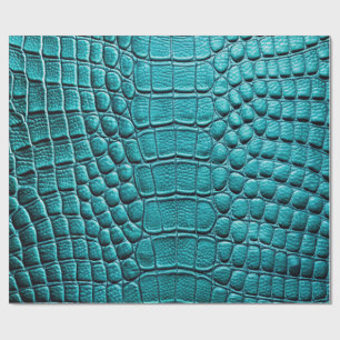 Papier Cadeau Crocodile turquoise Alligator Peau Faux Cuir Impri
