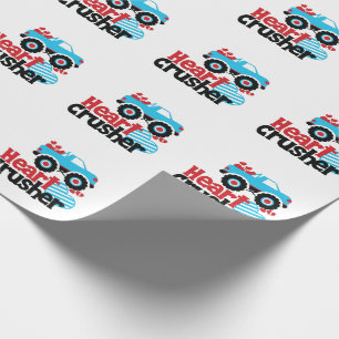 Papier Cadeau Croisière Coeur de Camion Monster bleu Valentine