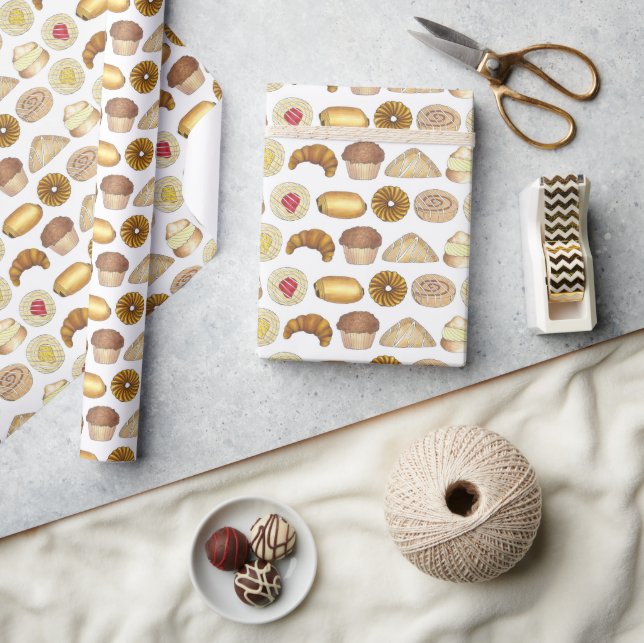 Papier Cadeau Croissant en plateau de pâtisserie Danois Muffin (Artisanat)