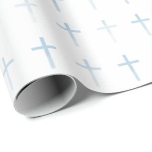Papier Cadeau Croix Bleue Communion