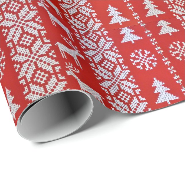 Papier Cadeau Croix de Noël (Coin rond)