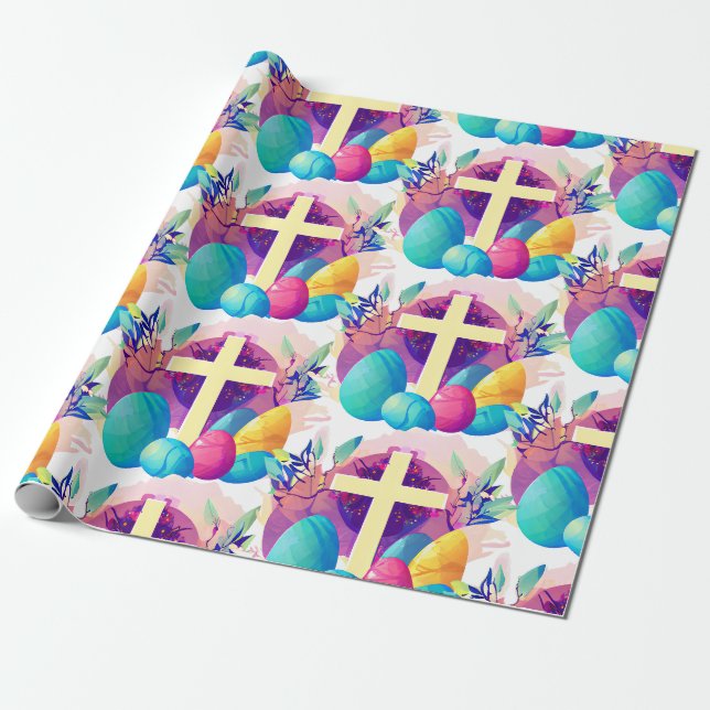 Papier Cadeau Croix de Pâques (Déroulé)
