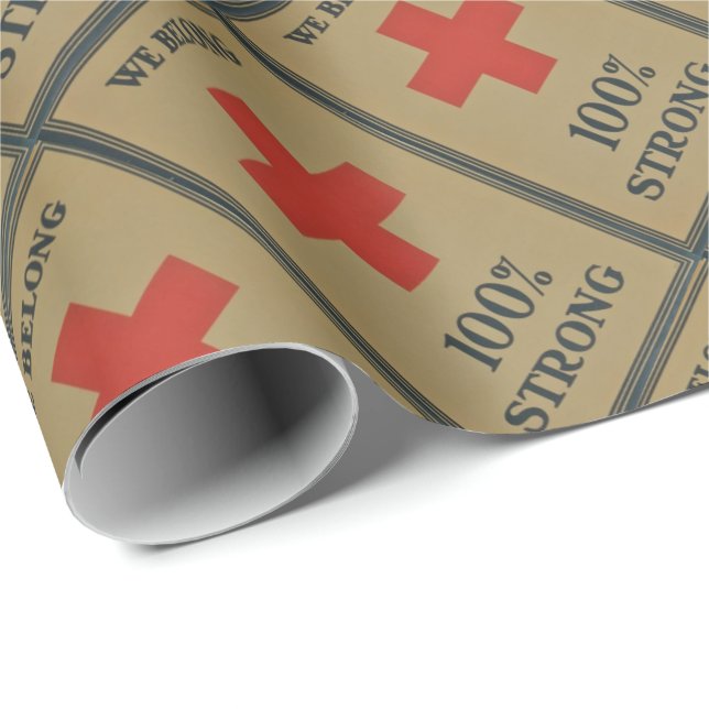 Papier Cadeau Croix-Rouge de 920 WWI " nous appartenons 100% (Coin rond)