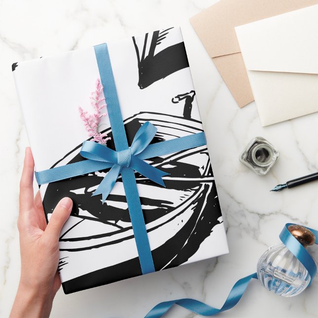 Papier Cadeau Croquis de bateau (Créateur téléchargé)