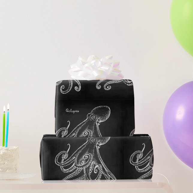Papier Cadeau Croquis d'octopus (Créateur téléchargé)