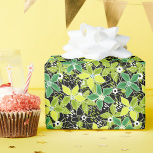 Papier Cadeau Croquis multicolore floral automne rétro