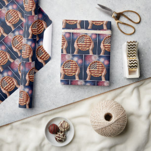 Papier Cadeau Croûte de drapeau américain sur une tarte aux ceri