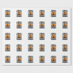 Papier Cadeau Croyant d'Halloween Vintage Depuis 1966 Graphique_