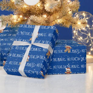 Papier Cadeau CROYEZ DANS LE Texte MAGIQUE sur le bleu