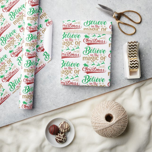 Papier Cadeau Croyez En La Magie Des Fêtes De Noël (Artisanat)