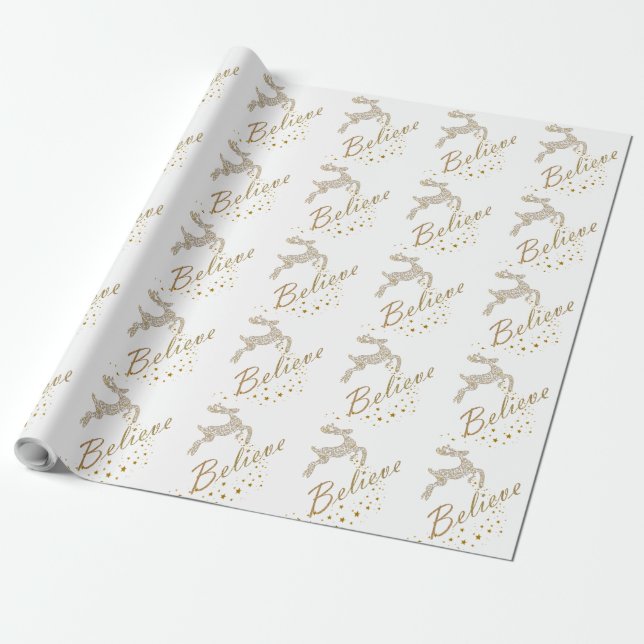 Papier Cadeau Croyez le papier d'emballage de Noël (Déroulé)