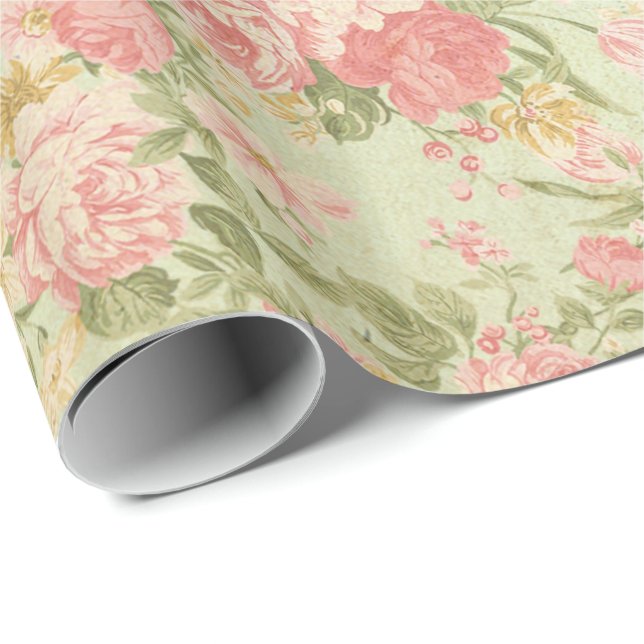 Papier Cadeau Cru floral (Coin rond)