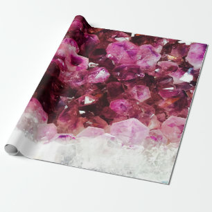 Papier Cadeau Cryaméthyste minéral pourpre