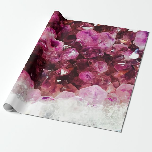 Papier Cadeau Cryaméthyste minéral pourpre (Déroulé)