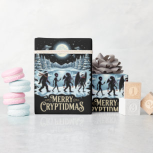 Papier cadeau Cryptid Noël Bigfoot Alien Mothman 