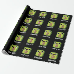 Papier Cadeau Cube d'avocat drôle Square-vocado Pun Fond sombre