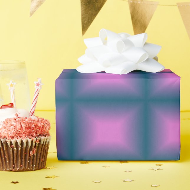 Papier Cadeau Cube Violet (Fête d'anniversaire)