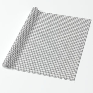 Papier Cadeau Cubes d'apparence 3D gris blanc