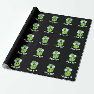 Papier Cadeau Cucum-blur Funny Veggie Cucumber Pun Dark BG