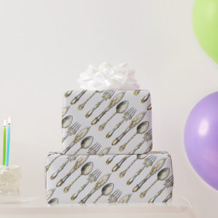 Papier Cadeau Cuillère à fourche de couteau motif