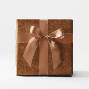 Papier Cadeau Cuir Brown Faux Bright