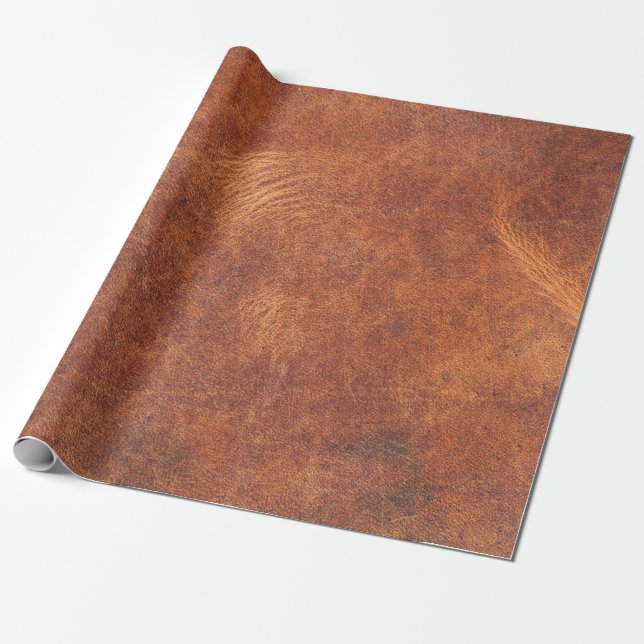 Papier Cadeau cuir marron abstrait texture fond cuir, t (Déroulé)