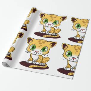 PAPIER CADEAU CUISINE BROWN ET VERTE SUR UN MAROON MAT