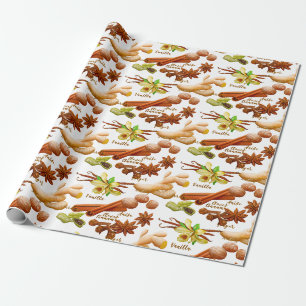 Papier Cadeau Cuisine épices Vanilla Anise Cinnamon