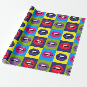 Papier Cadeau Cuisine Vintage Pop Art Élégant Motif moderne et