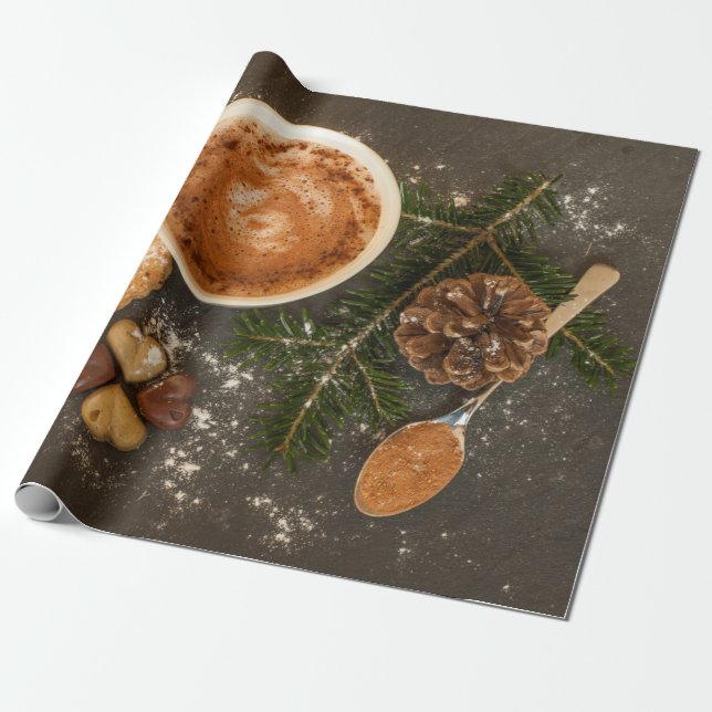 Papier Cadeau Cuisson de Noël Cookies Chocolats Cuillère de café (Déroulé)