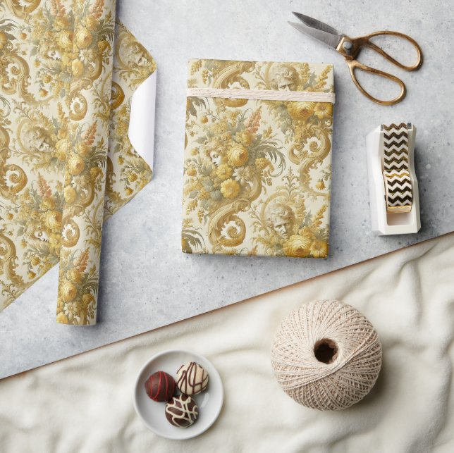 Papier Cadeau Culpabilité de l'or - Baroque Floral Bandana (Artisanat)