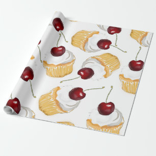 Papier Cadeau Cupcake à la cerise
