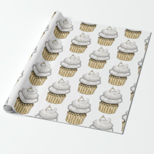 Papier Cadeau Cupcake Fiançailles doux