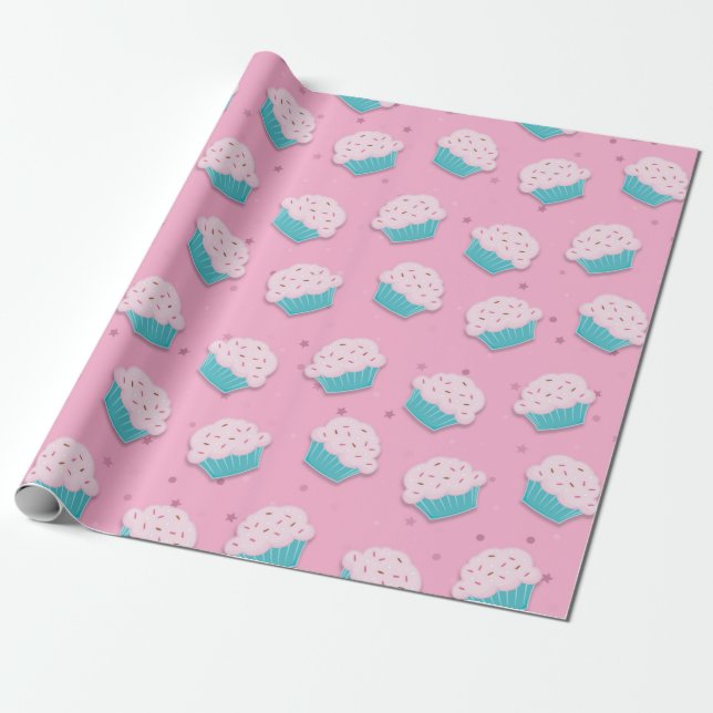 Papier Cadeau Cupcake Geschenkpapier (Déroulé)