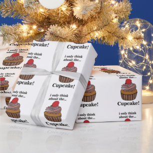 Papier Cadeau Cupcake Je ne pense qu'au Cupcake