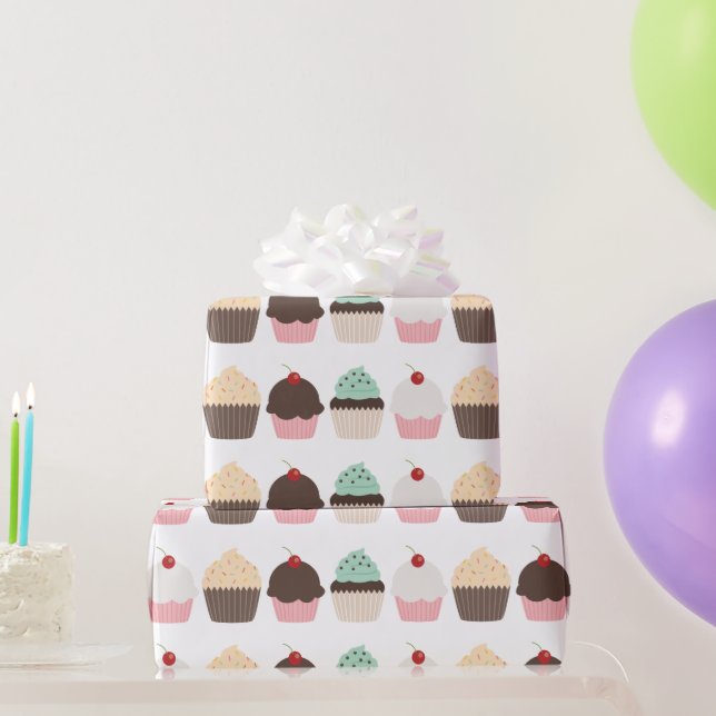 Papier Cadeau Cupcakes au dessert de fête (Cadeaux de fête)