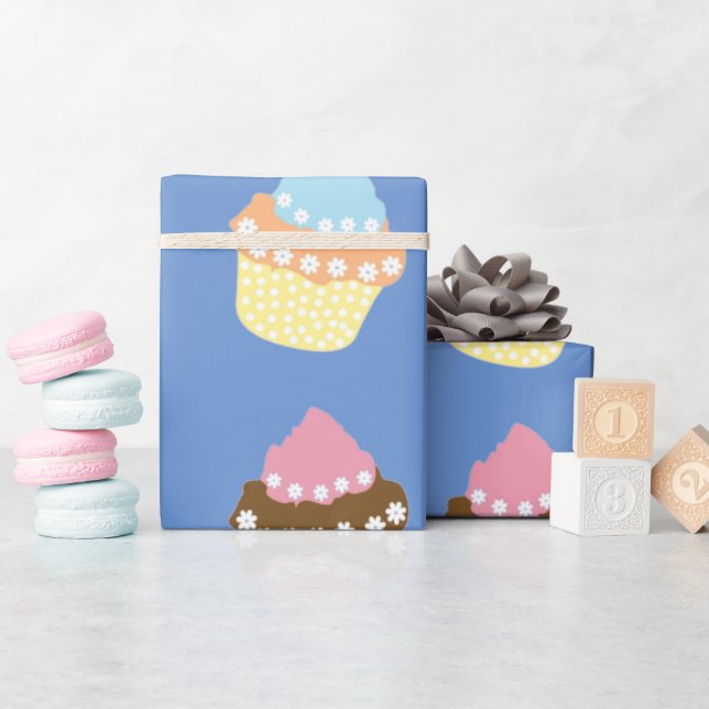 Papier Cadeau Cupcakes Delicious Decorated Birthday (Baby Shower)