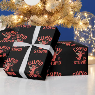 Papier Cadeau Cupid est stupide drôle de la Saint-Valentin